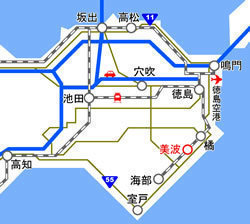 美波町へのアクセスマップ