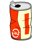 資源ゴミ（分別ゴミ）缶（スチール）のイラスト